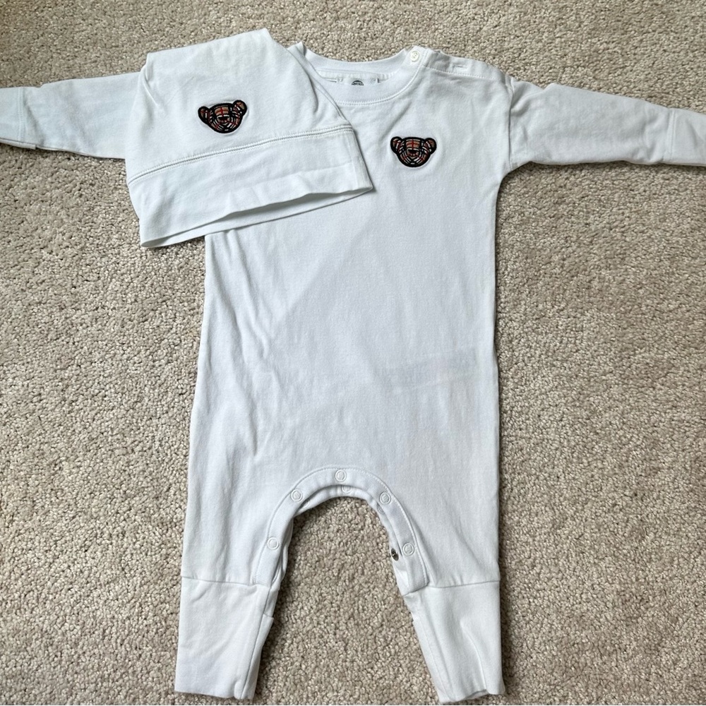 Baby Burburry Onesie with matching hat